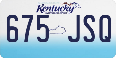 KY license plate 675JSQ