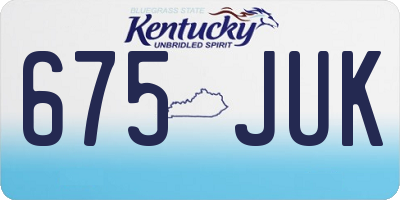 KY license plate 675JUK