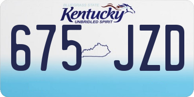 KY license plate 675JZD