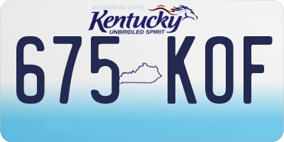 KY license plate 675KOF