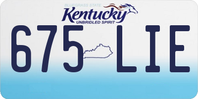 KY license plate 675LIE