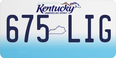 KY license plate 675LIG
