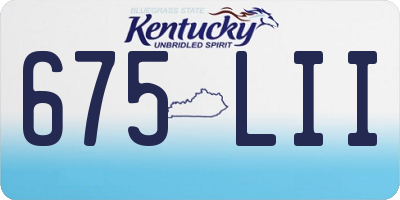 KY license plate 675LII