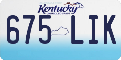 KY license plate 675LIK