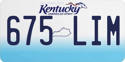 KY license plate 675LIM