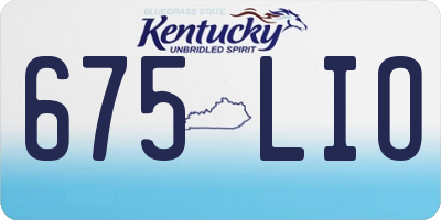 KY license plate 675LIO