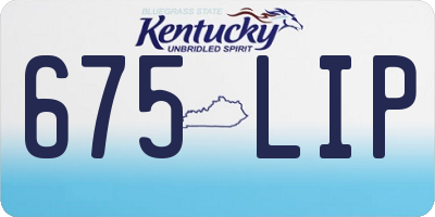 KY license plate 675LIP