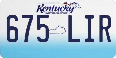 KY license plate 675LIR