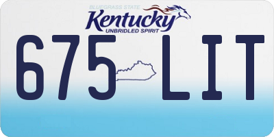 KY license plate 675LIT