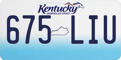 KY license plate 675LIU