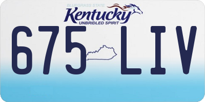 KY license plate 675LIV