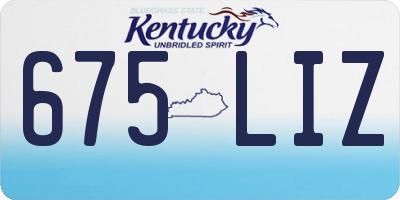 KY license plate 675LIZ