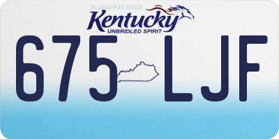 KY license plate 675LJF