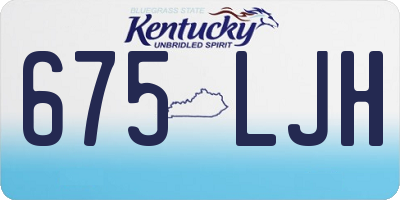 KY license plate 675LJH