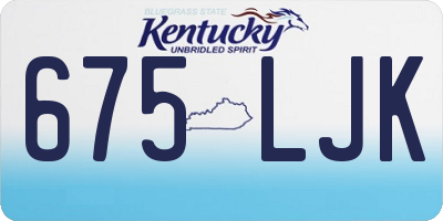 KY license plate 675LJK