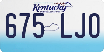 KY license plate 675LJO