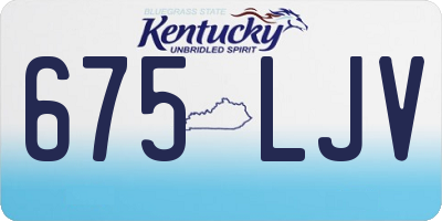 KY license plate 675LJV