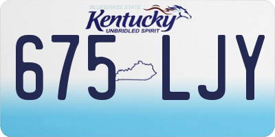 KY license plate 675LJY