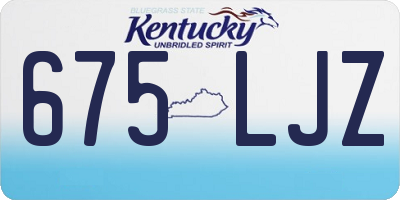 KY license plate 675LJZ