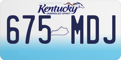 KY license plate 675MDJ