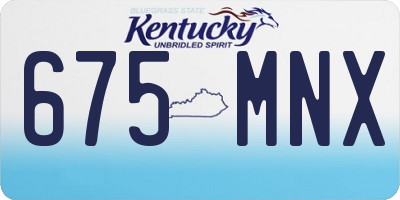 KY license plate 675MNX