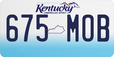KY license plate 675MOB