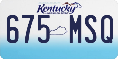 KY license plate 675MSQ