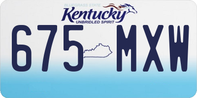 KY license plate 675MXW