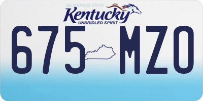KY license plate 675MZO