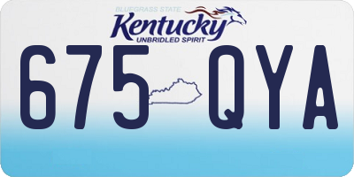 KY license plate 675QYA