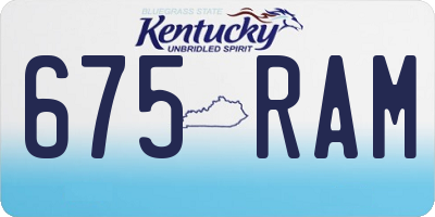 KY license plate 675RAM