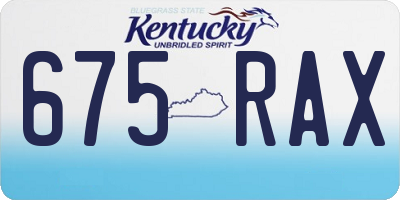 KY license plate 675RAX