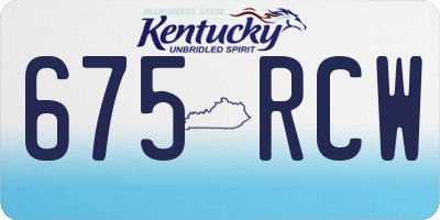 KY license plate 675RCW