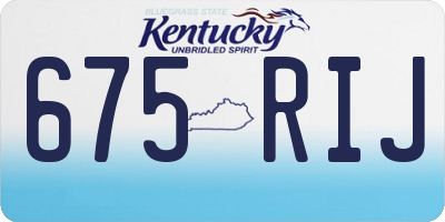 KY license plate 675RIJ
