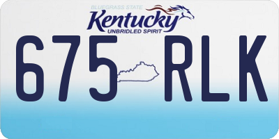 KY license plate 675RLK