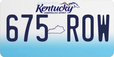 KY license plate 675ROW