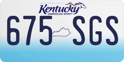 KY license plate 675SGS