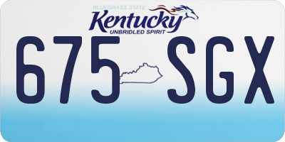 KY license plate 675SGX