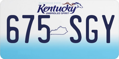 KY license plate 675SGY
