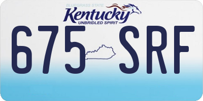 KY license plate 675SRF