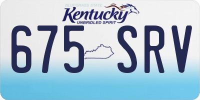 KY license plate 675SRV