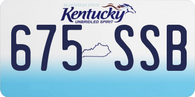 KY license plate 675SSB