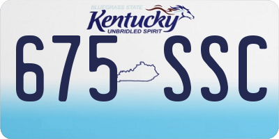 KY license plate 675SSC