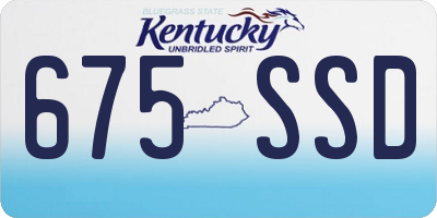 KY license plate 675SSD