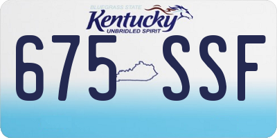 KY license plate 675SSF