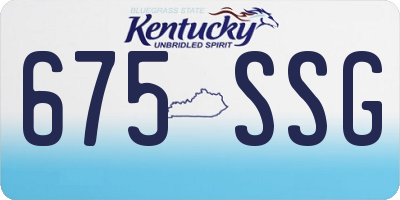KY license plate 675SSG