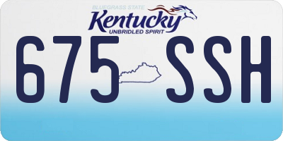 KY license plate 675SSH