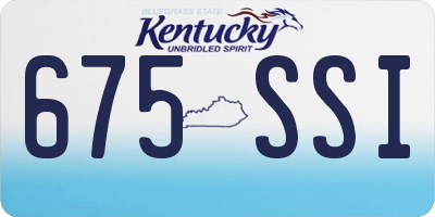 KY license plate 675SSI