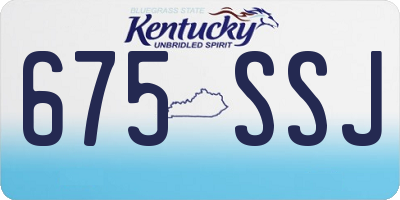 KY license plate 675SSJ