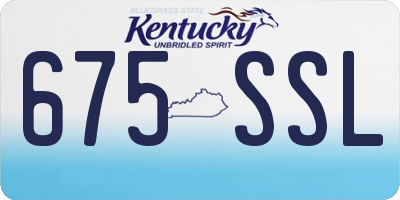 KY license plate 675SSL